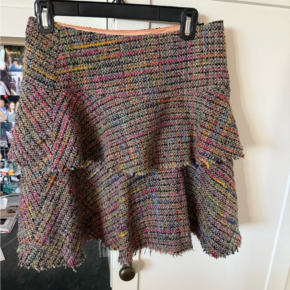 tweed wool colorful skirt